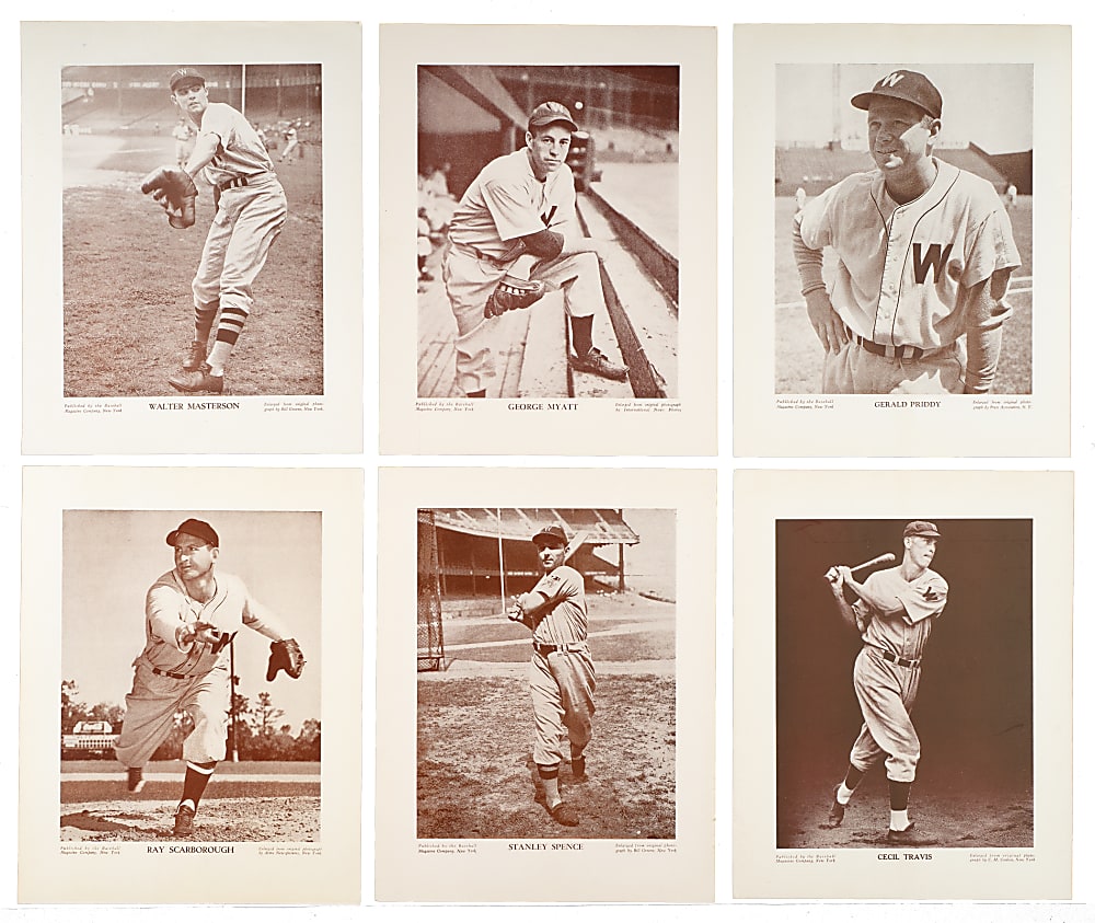 1910-1957 M114 "Baseball Magazine" Posters Collection (7) Plus Original Mailing Envelope