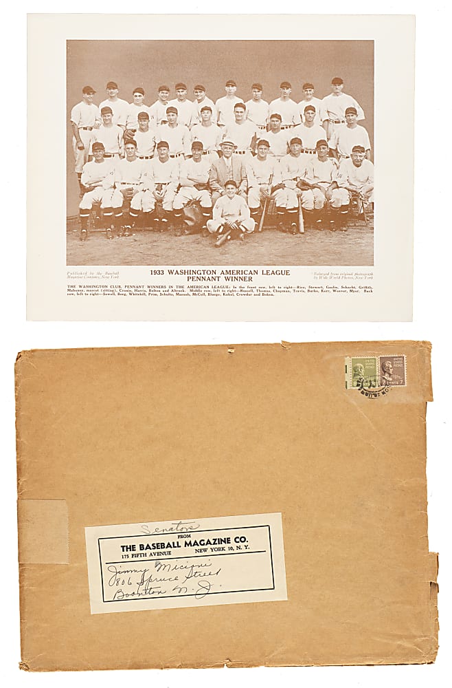 1910-1957 M114 "Baseball Magazine" Posters Collection (7) Plus Original Mailing Envelope