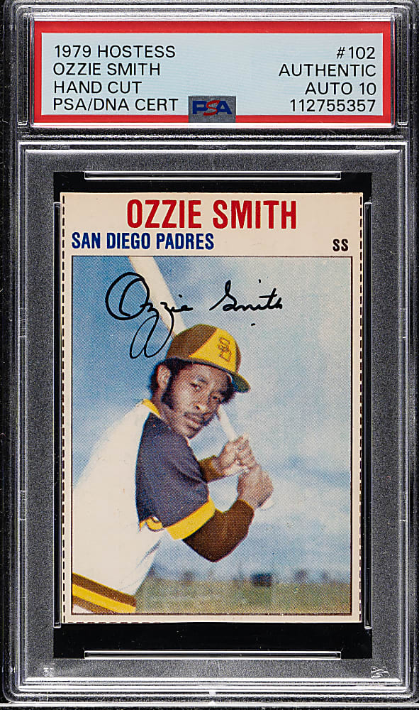 Signed 1979 Hostess #102 Ozzie Smith Rookie PSA/DNA GEM MINT 10