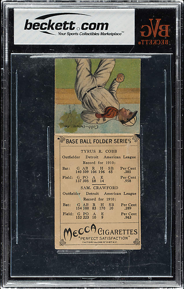 1911 T201 Mecca Double Folder Ty Cobb/Sam Crawford BVG FAIR 1.5