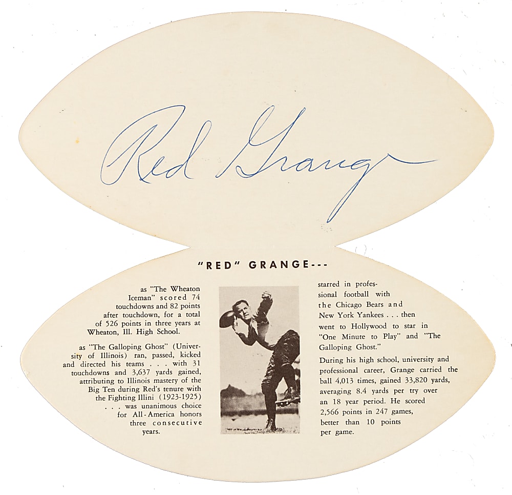 1961 Red Grange Signed Conference Program - JSA