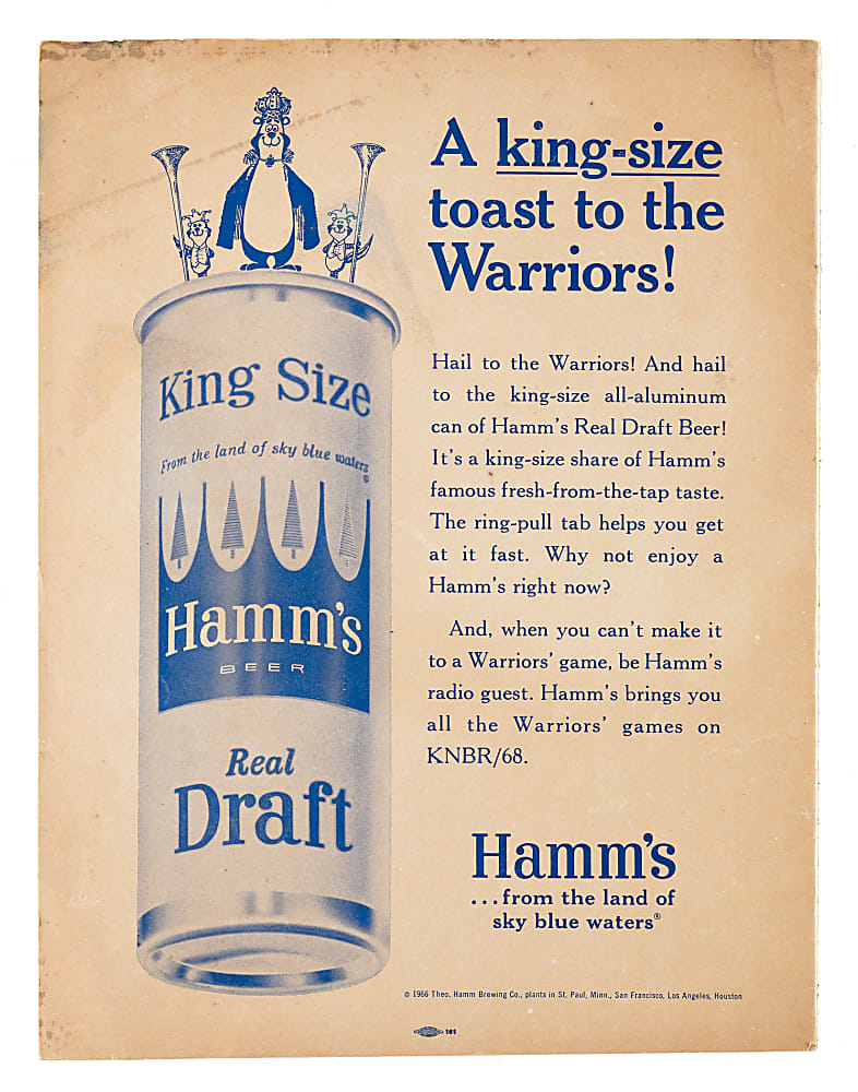 April 24, 1967 NBA Championship Game 6 (Philadelphia 76ers vs. San Francisco Warriors) Program - Scored with Wilt Chamberlain in Lineup