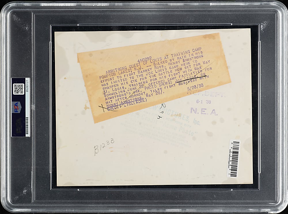 1938 Joe Louis and Henry Armstrong Original ACME Newspictures Photograph PSA/DNA Type I