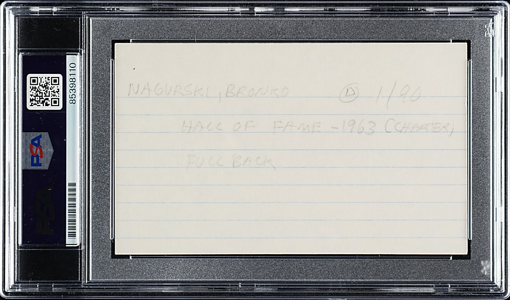 Bronko Nagurski Signed Index Card - PSA/DNA