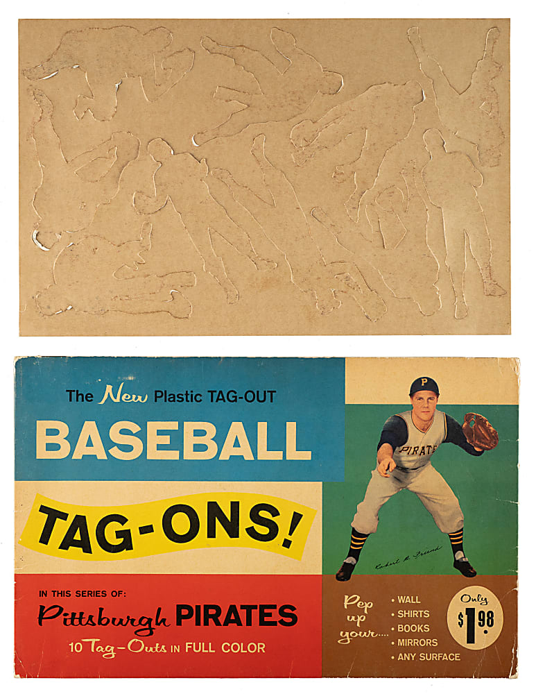 1960 Pittsburgh Pirates "Tag-On" Sticker Set (10) Including Roberto Clemente