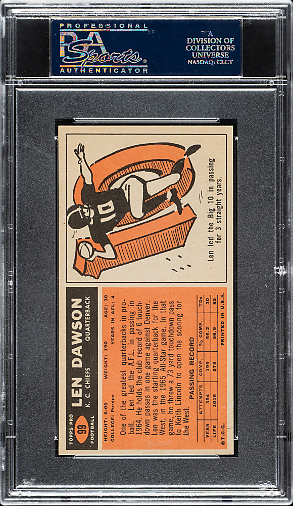 1965 Topps Football #99 Len Dawson PSA EX-MT 6