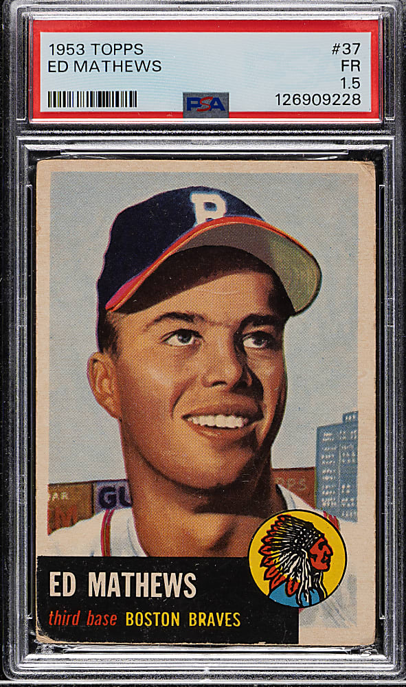 1953 Topps #37 Ed Mathews PSA FAIR 1.5