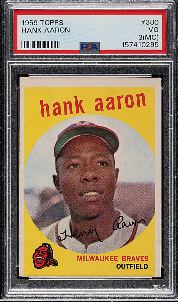 1959 Topps #380 Hank Aaron PSA VG 3 (MC)