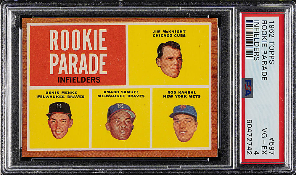 1962 Topps #597 Rookie Parade Infielders PSA VG-EX 4