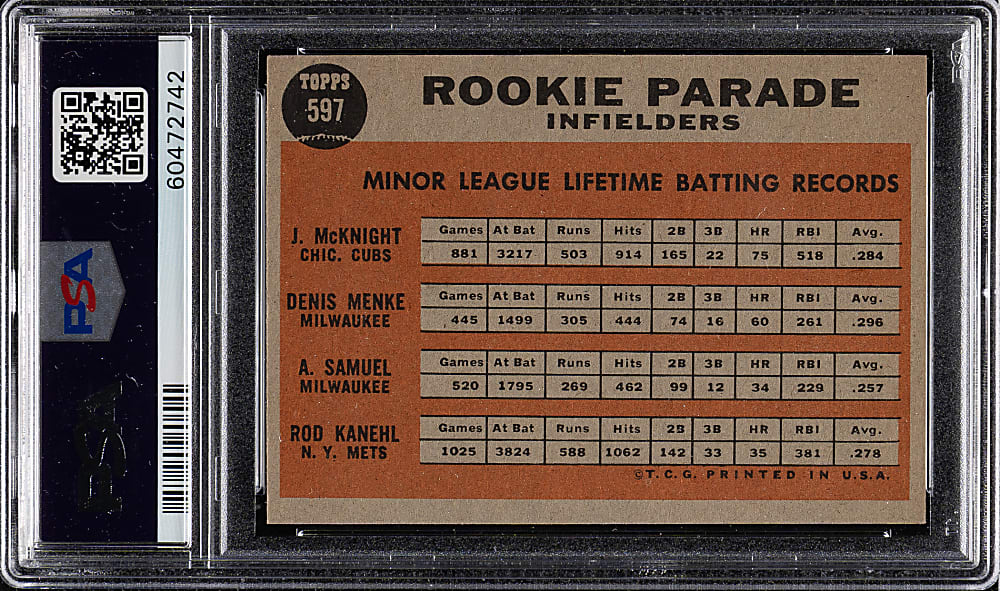 1962 Topps #597 Rookie Parade Infielders PSA VG-EX 4