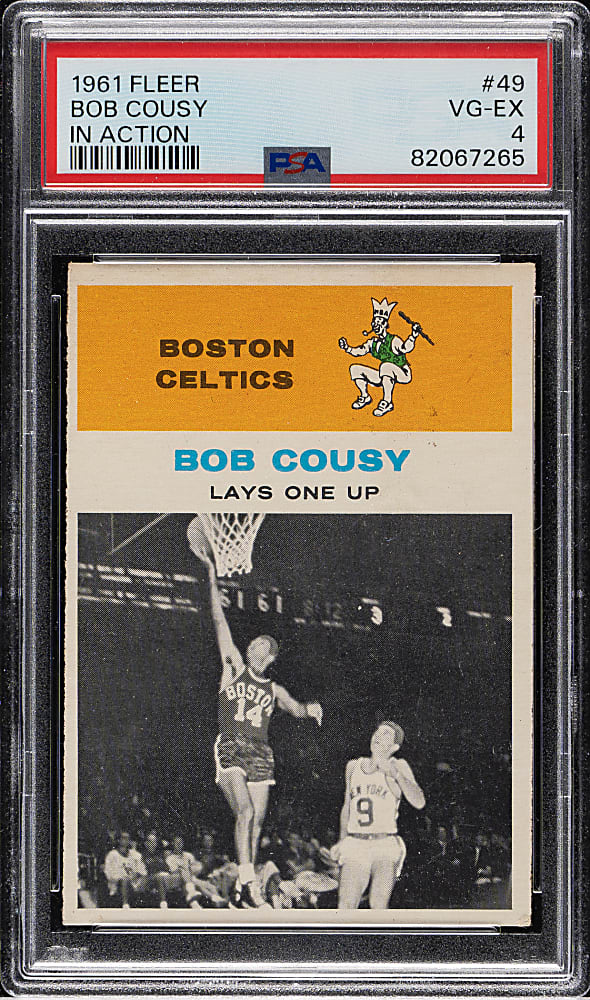 1961-1962 Fleer Basketball #49 Bob Cousy In Action PSA VG-EX 4