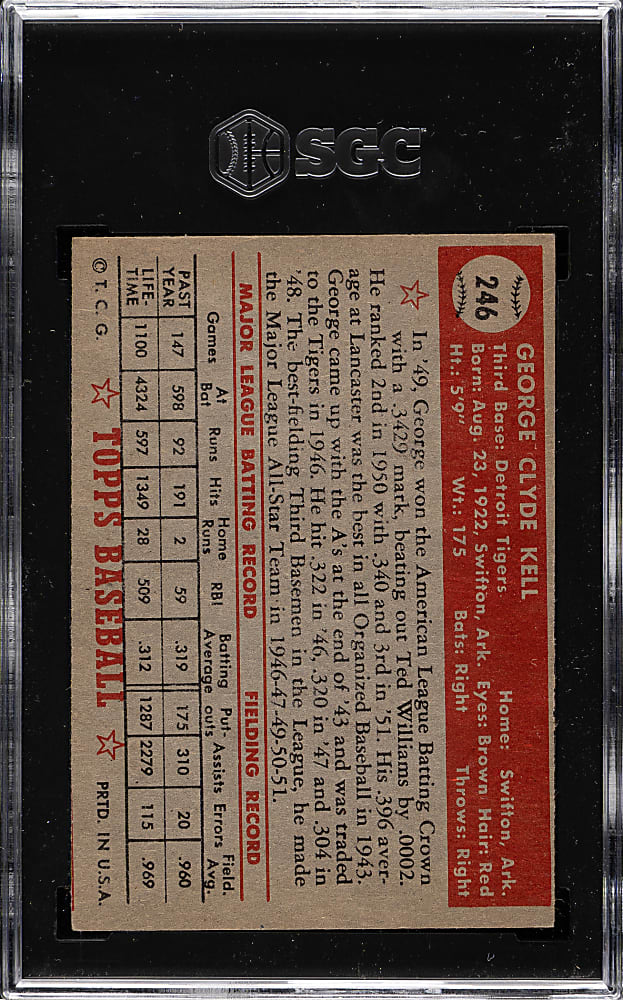 1952 Topps #246 George Kell SGC EX 5