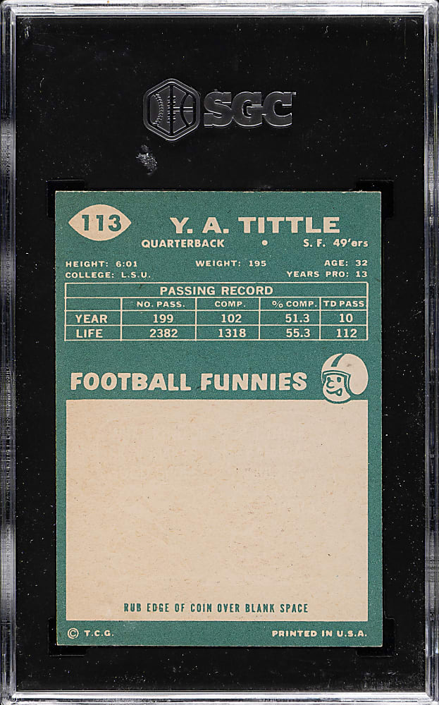 1960 Topps #112 Y.A. Tittle SGC EX/NM 6