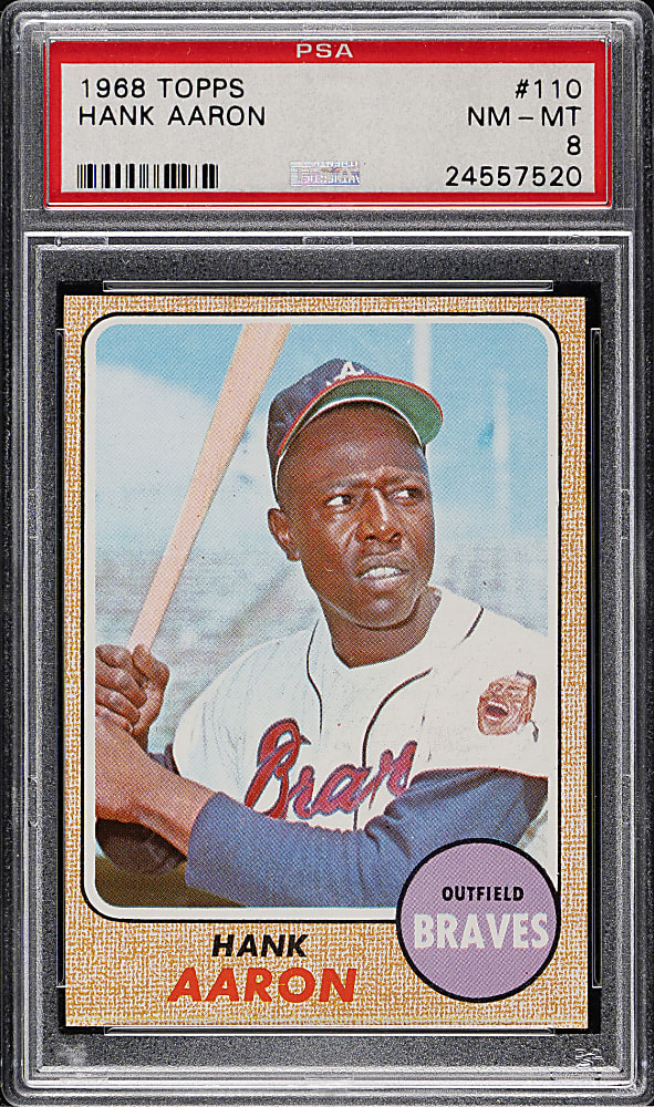 1968 Topps #110 Hank Aaron PSA NM-MT 8