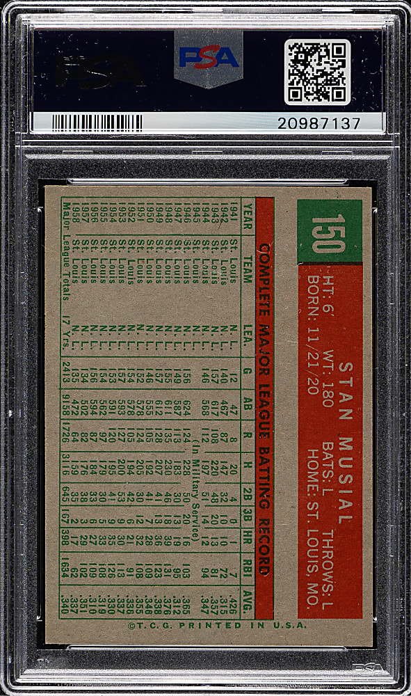 1959 Topps #150 Stan Musial PSA NM-MT 8