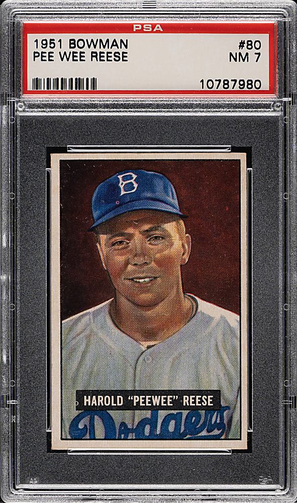 1951 Bowman #80 Pee Wee Reese PSA NM 7