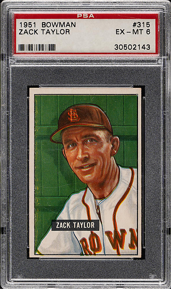 1951 Bowman #315 Zack Taylor PSA EX-MT 6