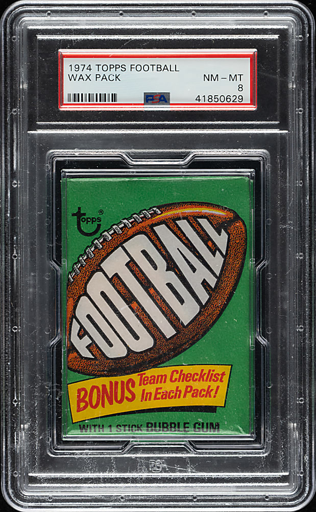 1974 Topps Football Unopened Wax Pack PSA NM-MT 8