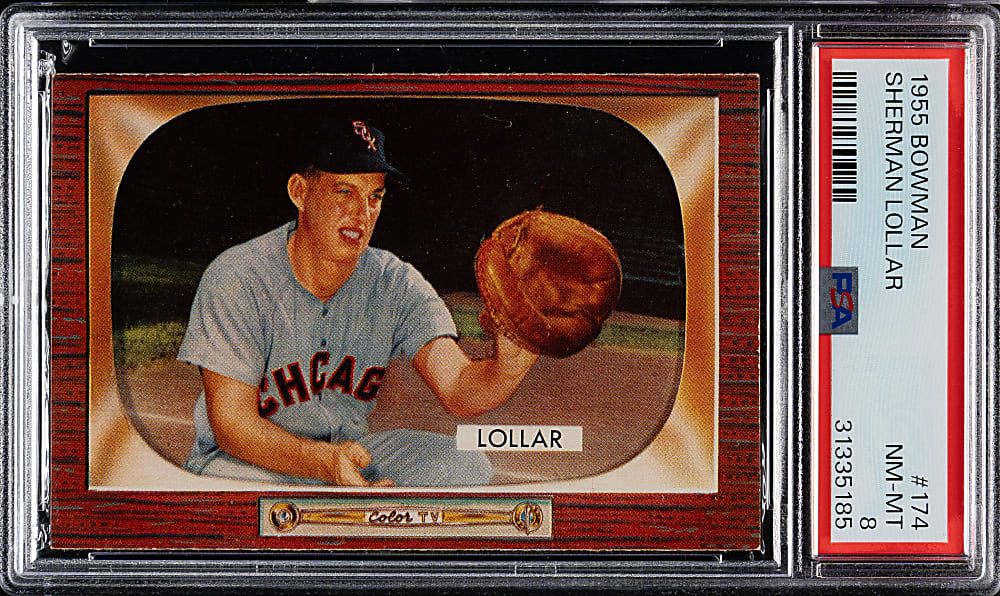 1955 Bowman #174 Sherman Lollar PSA NM-MT 8