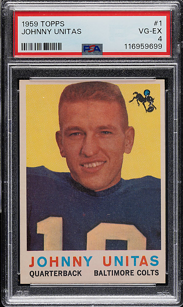 1959 Topps Football #1 Johnny Unitas PSA VG-EX 4