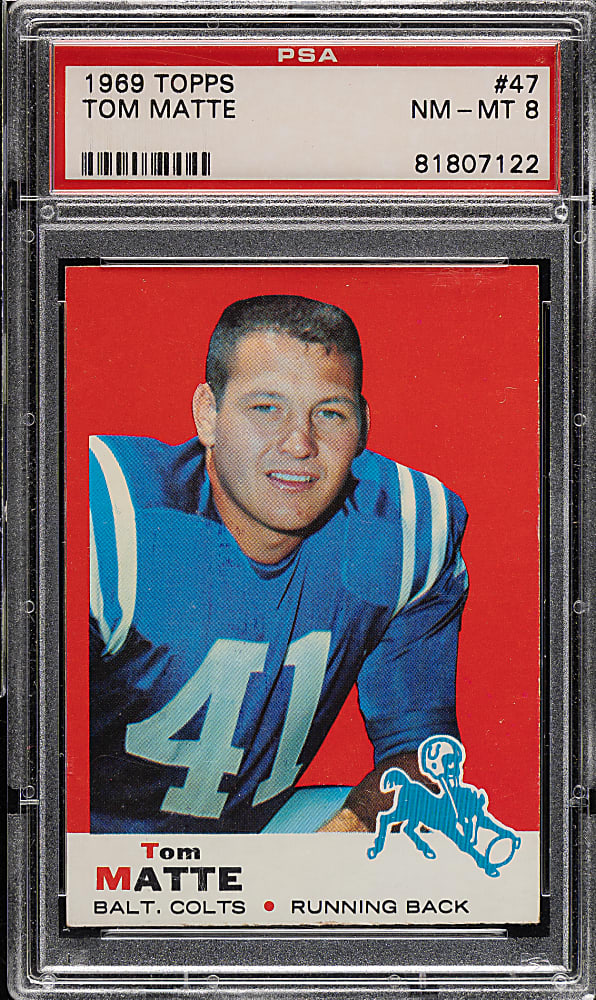 1969 Topps Football #47 Tom Matte PSA NM-MT 8