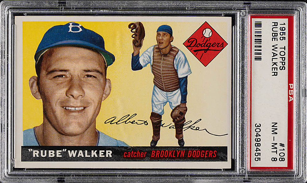1955 Topps #108 Rube Walker PSA NM-MT 8