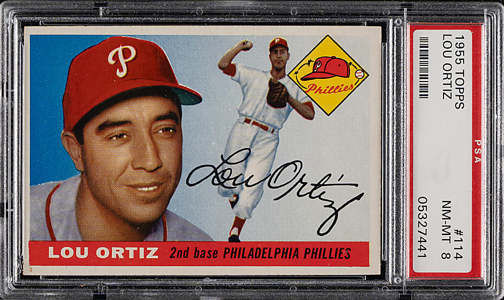 1955 Topps #114 Lou Ortiz PSA NM-MT 8