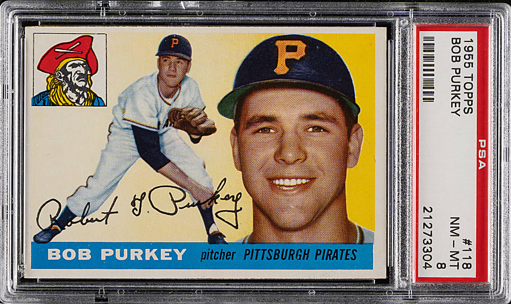 1955 Topps #118 Bob Purkey PSA NM-MT 8