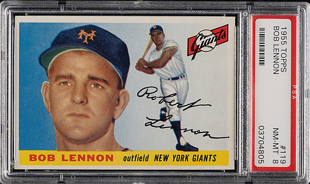 1955 Topps #119 Bob Lennon PSA NM-MT 8