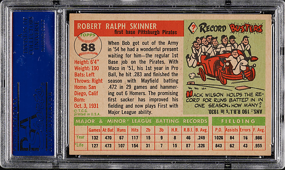 1955 Topps #88 Bob Skinner PSA NM-MT 8