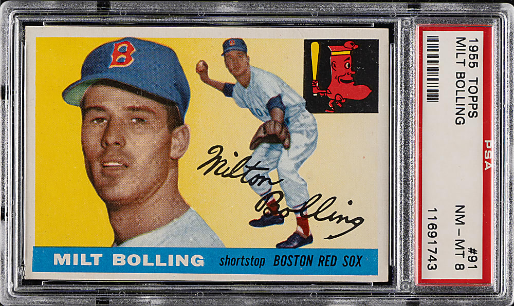 1955 Topps #91 Milt Bolling PSA NM-MT 8