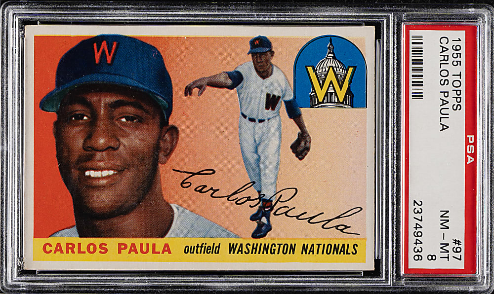 1955 Topps #97 Carlos Paula PSA NM-MT 8