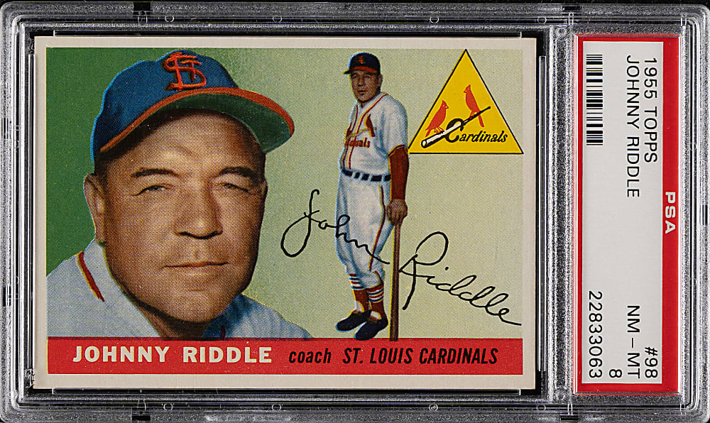 1955 Topps #98 Johnny Riddle PSA NM-MT 8