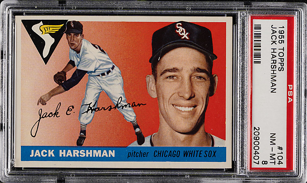 1955 Topps #104 Jack Harshman PSA NM-MT 8