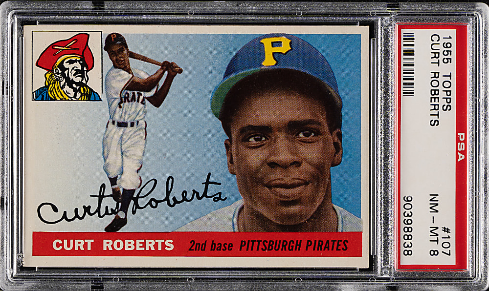 1955 Topps #107 Curt Roberts PSA NM-MT 8