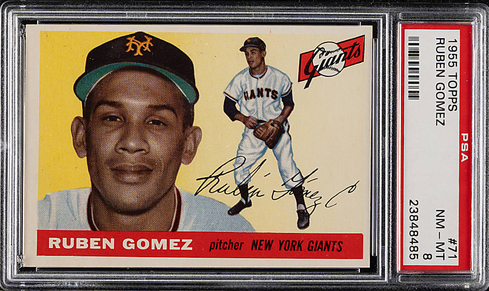 1955 Topps #71 Ruben Gomez PSA NM-MT 8