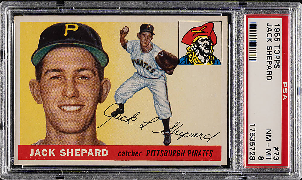 1955 Topps #73 Jack Shepard PSA NM-MT 8