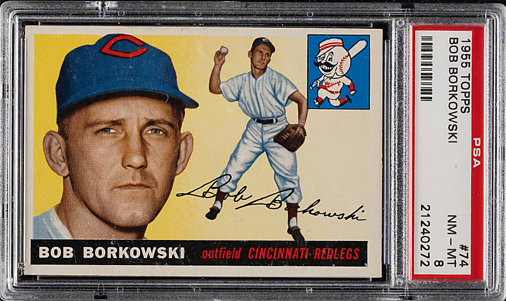 1955 Topps #74 Bob Borkowski PSA NM-MT 8