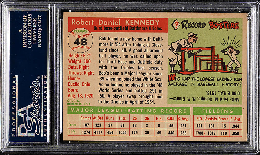 1955 Topps #48 Bob Kennedy PSA NM-MT 8