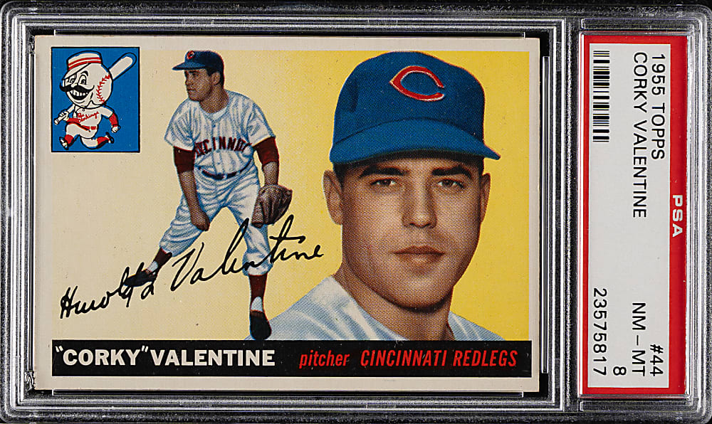 1955 Topps #44 Corky Valentine PSA NM-MT 8
