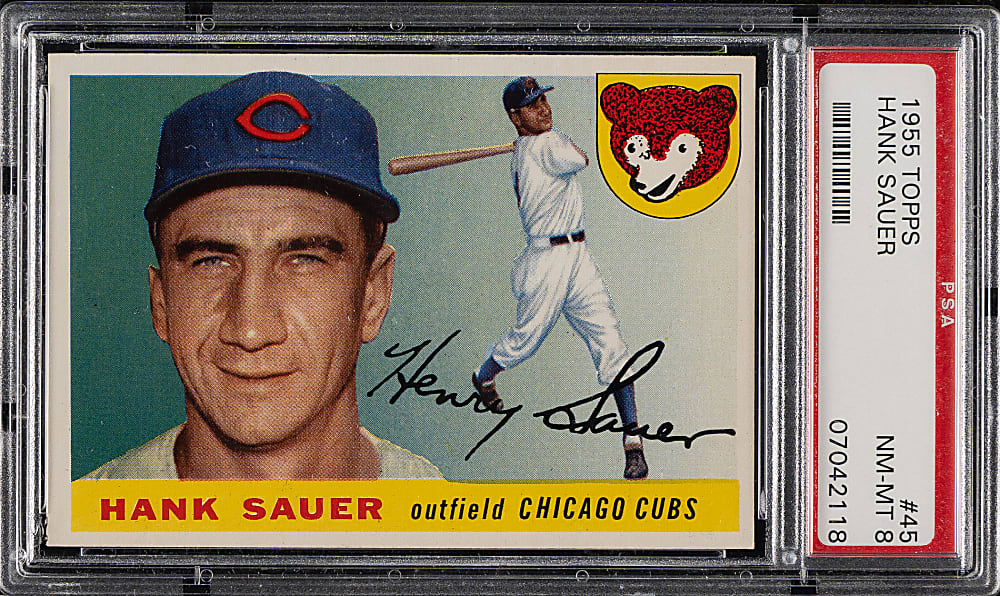 1955 Topps #45 Hank Sauer PSA NM-MT 8