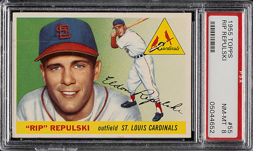 1955 Topps #55 Rip Repulski PSA NM-MT 8