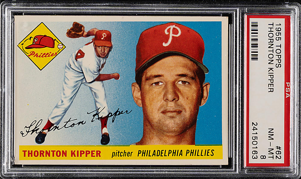 1955 Topps #62 Thornton Kipper PSA NM-MT 8