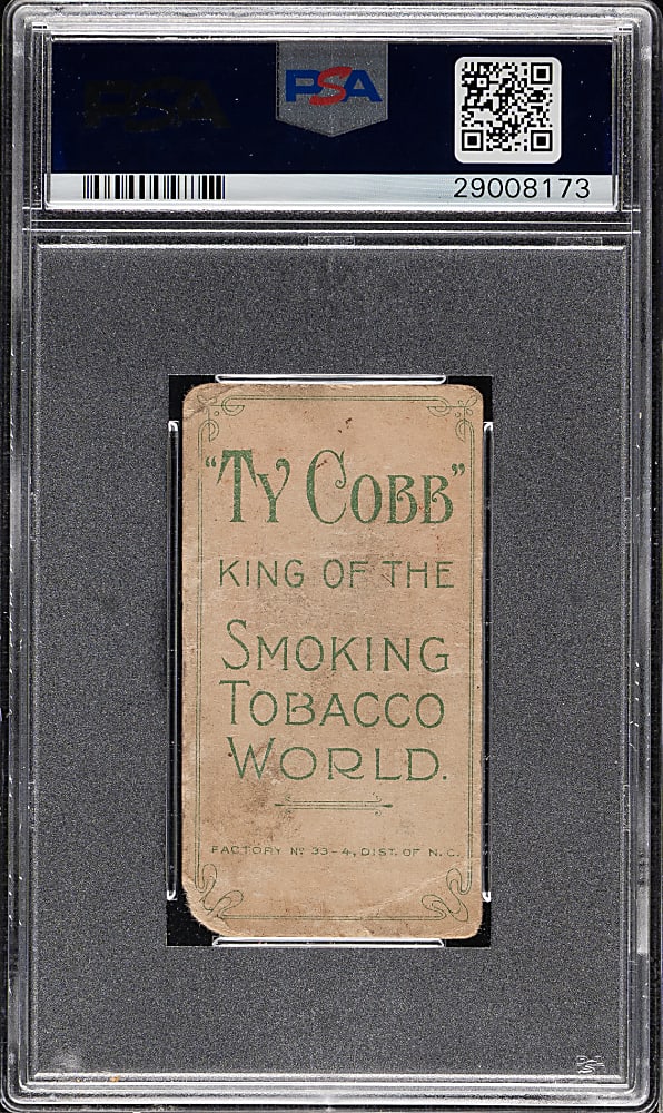 1909-1911 T206 White Border Ty Cobb Portrait Red Background with Ty Cobb Back PSA POOR 1
