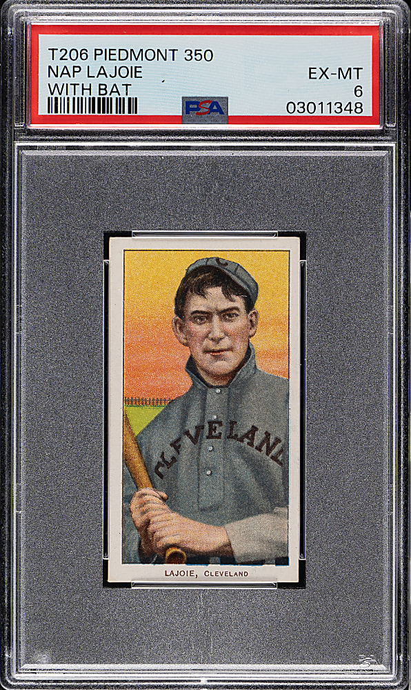 1909-1911 T206 White Border Nap Lajoie with Bat PSA EX-MT 6