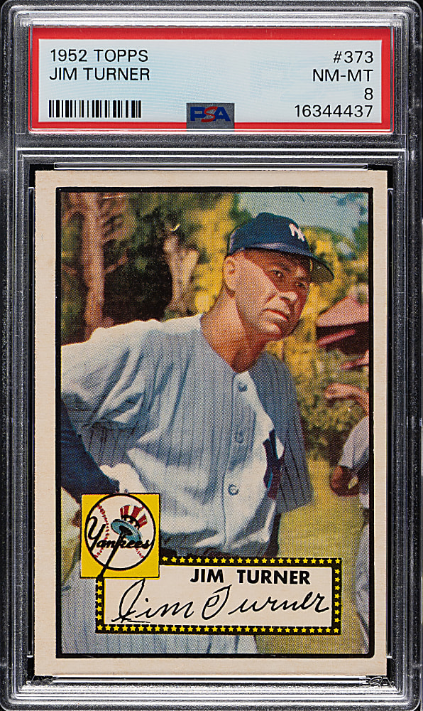1952 Topps #373 Jim Turner High Number PSA NM-MT 8