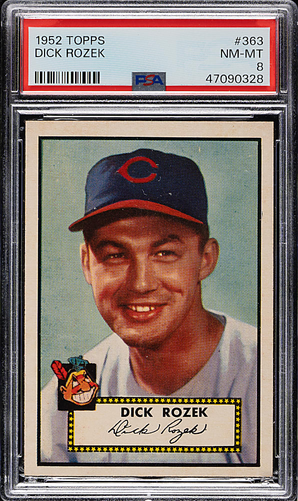 1952 Topps #363 Dick Rozek High Number PSA NM-MT 8