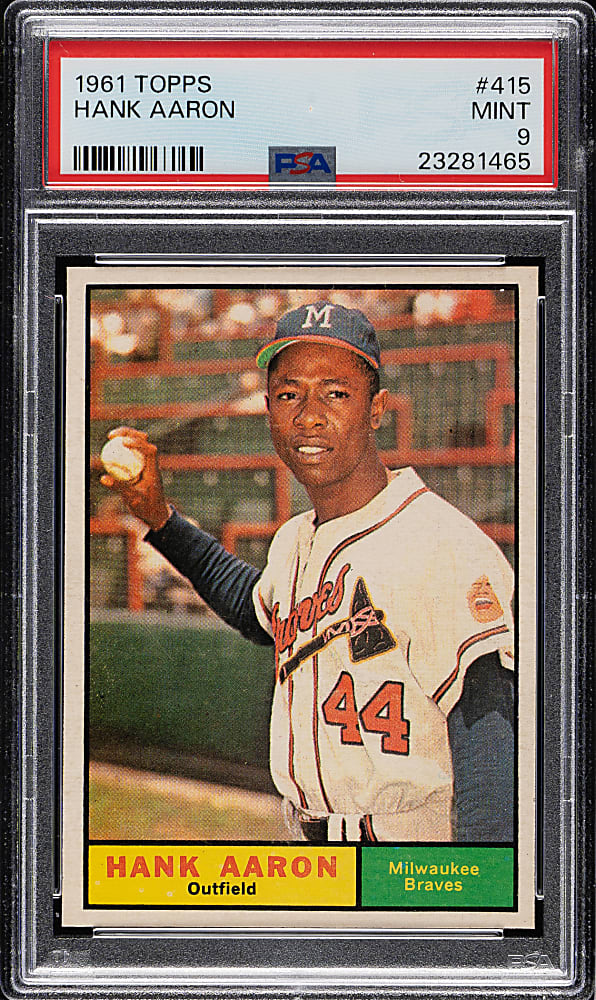 1961 Topps #415 Hank Aaron PSA MINT 9 - Highest Graded!