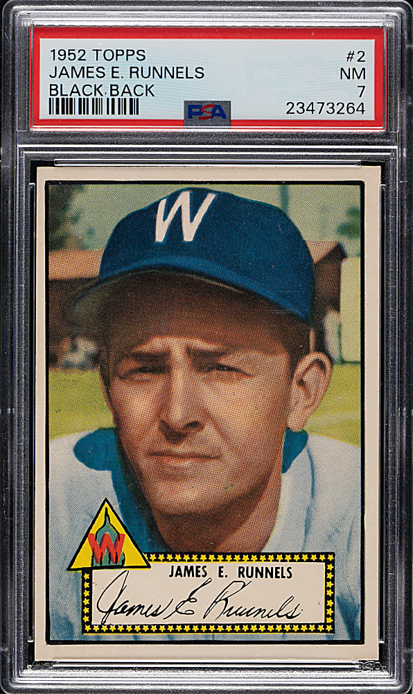 1952 Topps #2 James Runnels Black Back PSA NM 7