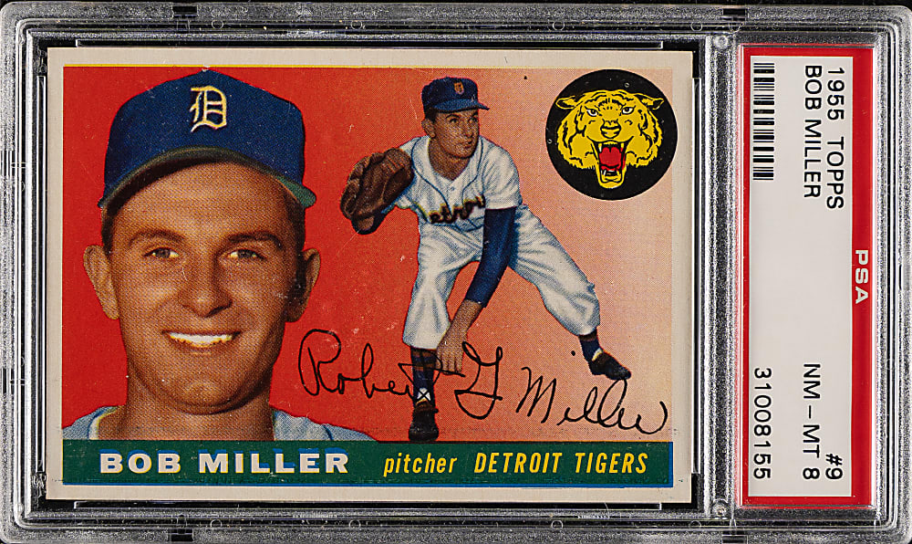 1955 Topps #9 Bob Miller PSA NM-MT 8